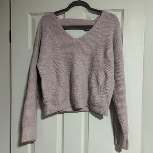 Pink Rose brand Women’s Soft V-Neck Knit Sweater - Light Mauve Medium